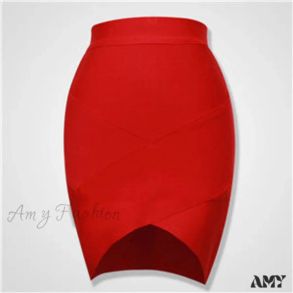 Amy Fashion - Ladies Rayon Pencil Bandage Skirt