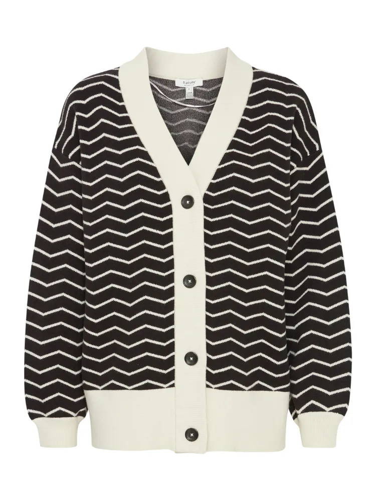 B Young ByOtari Zig Zag Cardigan Black