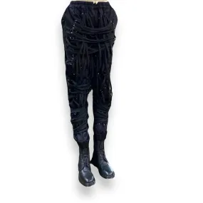 Black Goth Oversized Lace Joggers