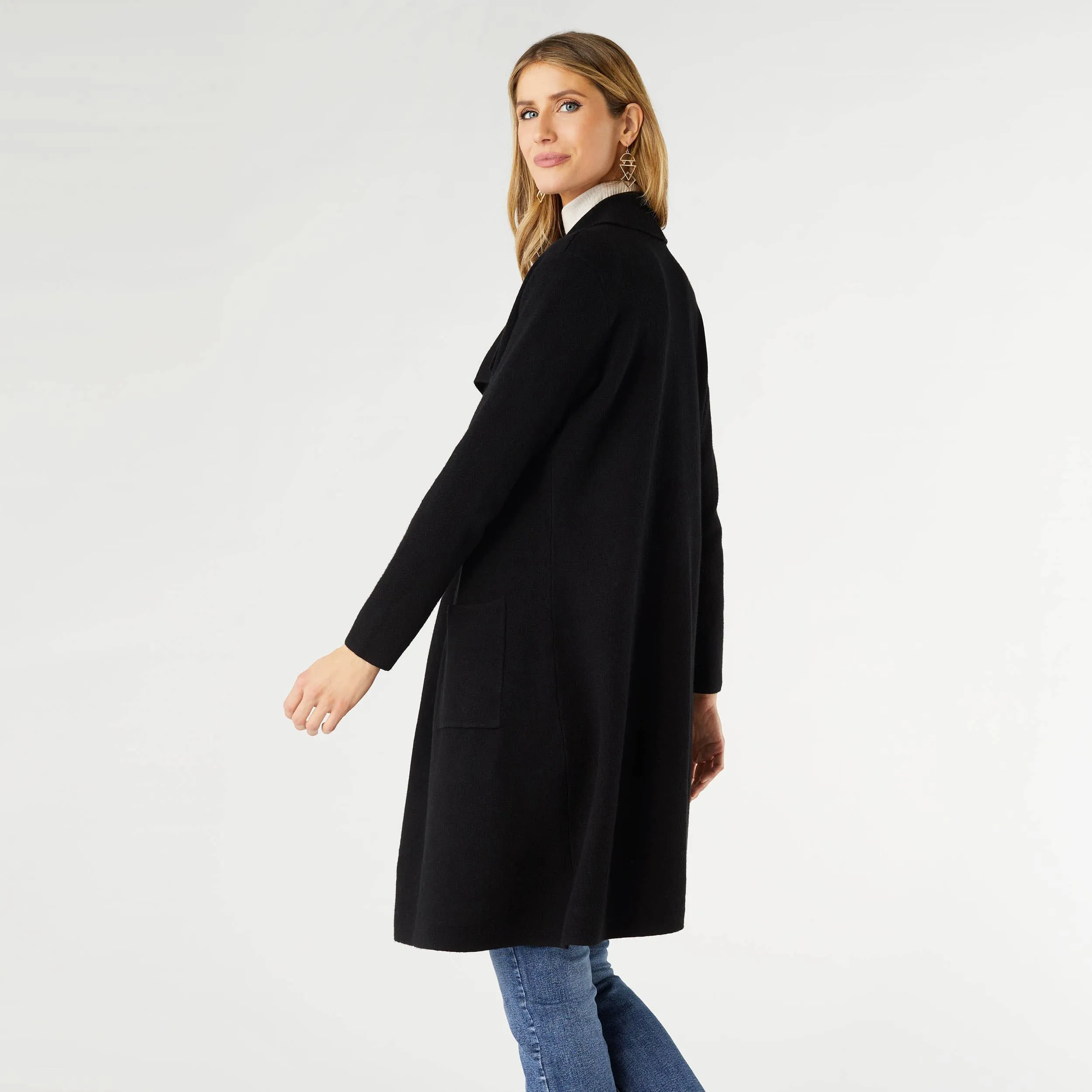 Black Heavenly-Luxe Long Open Cardigan