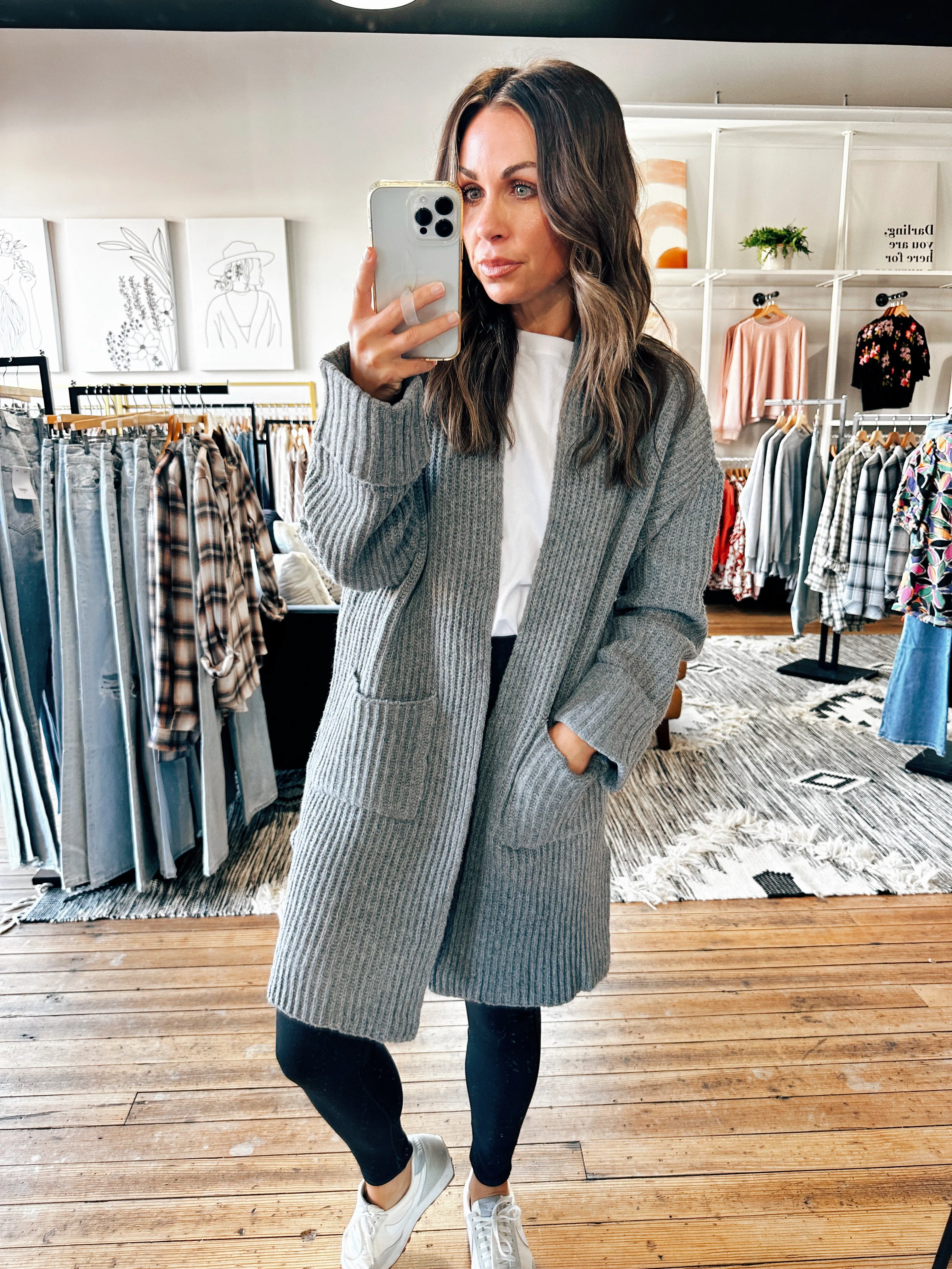 Charcoal Layering Cardigan