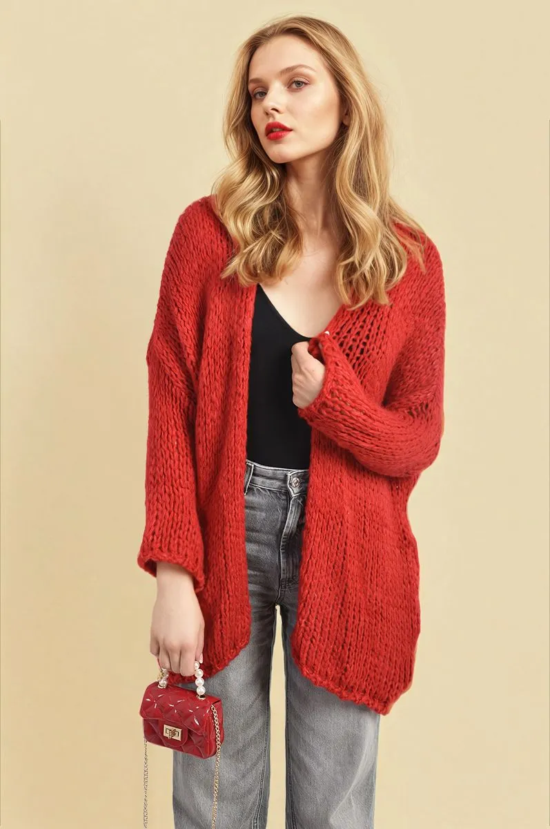 Chunky Long Sleeve Knitted Cardigan