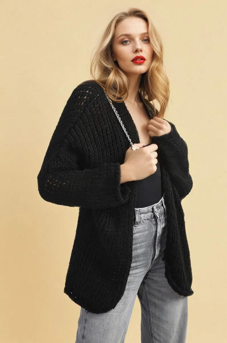 Chunky Long Sleeve Knitted Cardigan