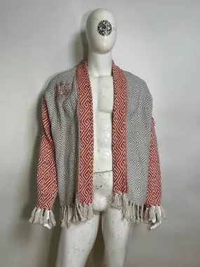 “Grid” Woven Cardigan