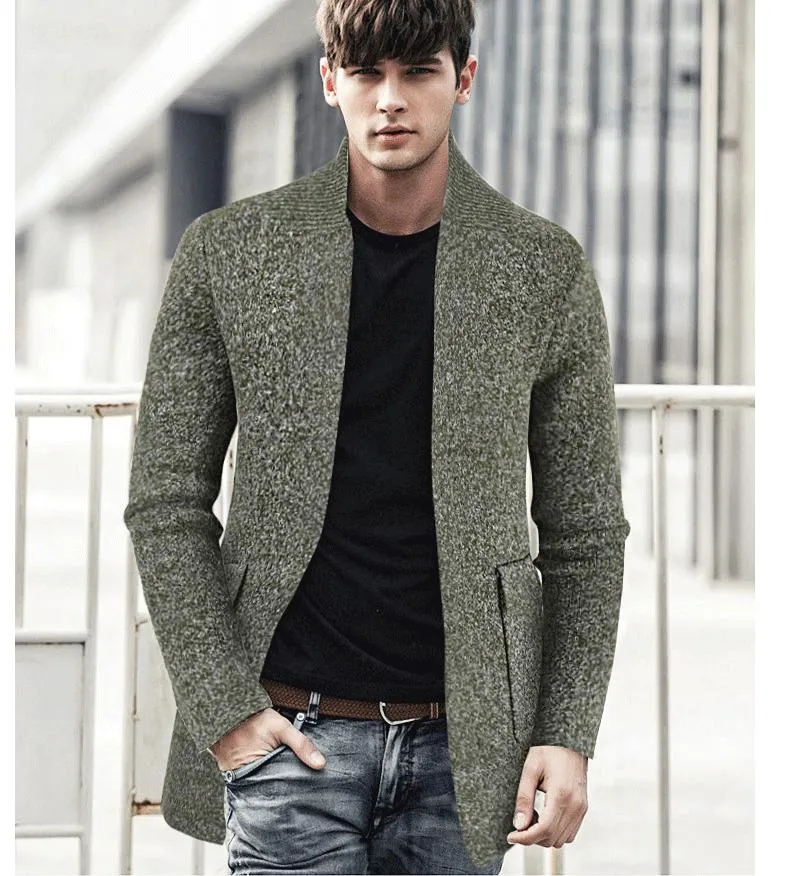 Men's Knitted Mid-length Cardigan 47642802YM