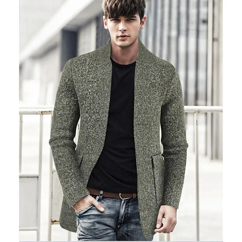 Men's Knitted Mid-length Cardigan 47642802YM