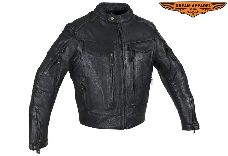 Mens Naked Cowhide Leather Jacket