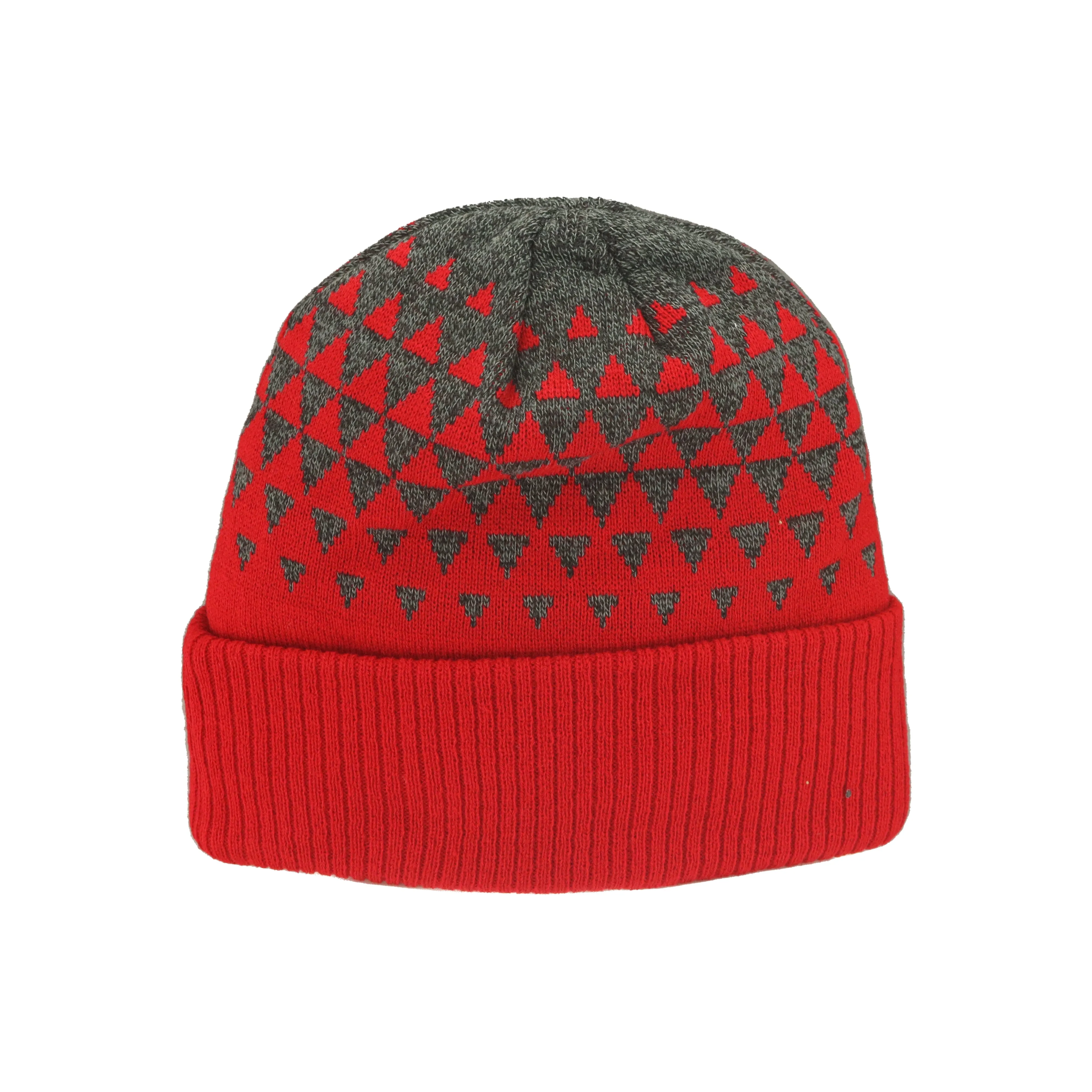 NC State Wolfpack Red and Grey Wolfhead Matrix Knitted Cuff Beanie