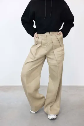 SANDRA PALAZZO PANTS IN TOAST