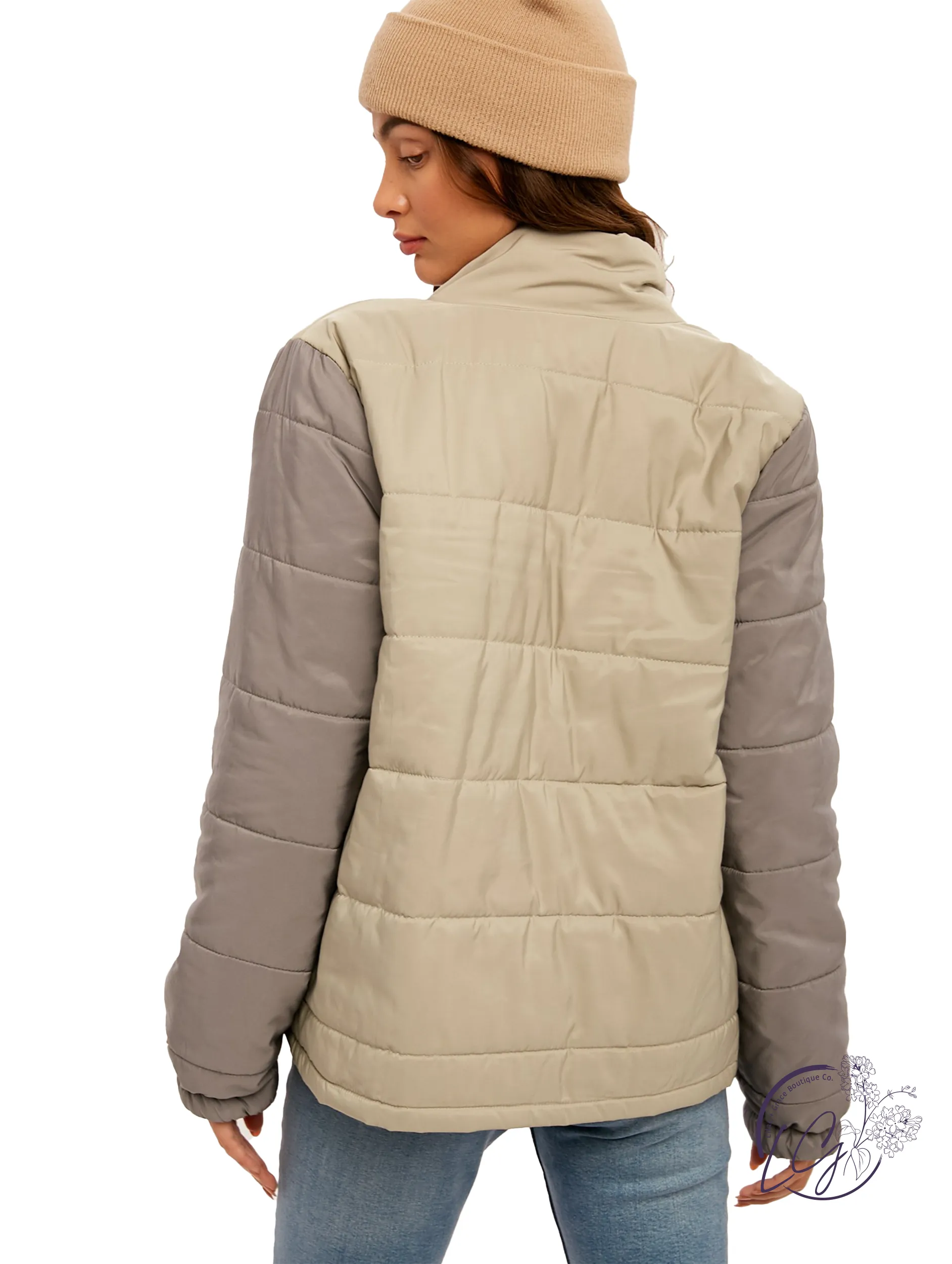 Seasons Changing Color Blocked Reversible Puffer Jacket