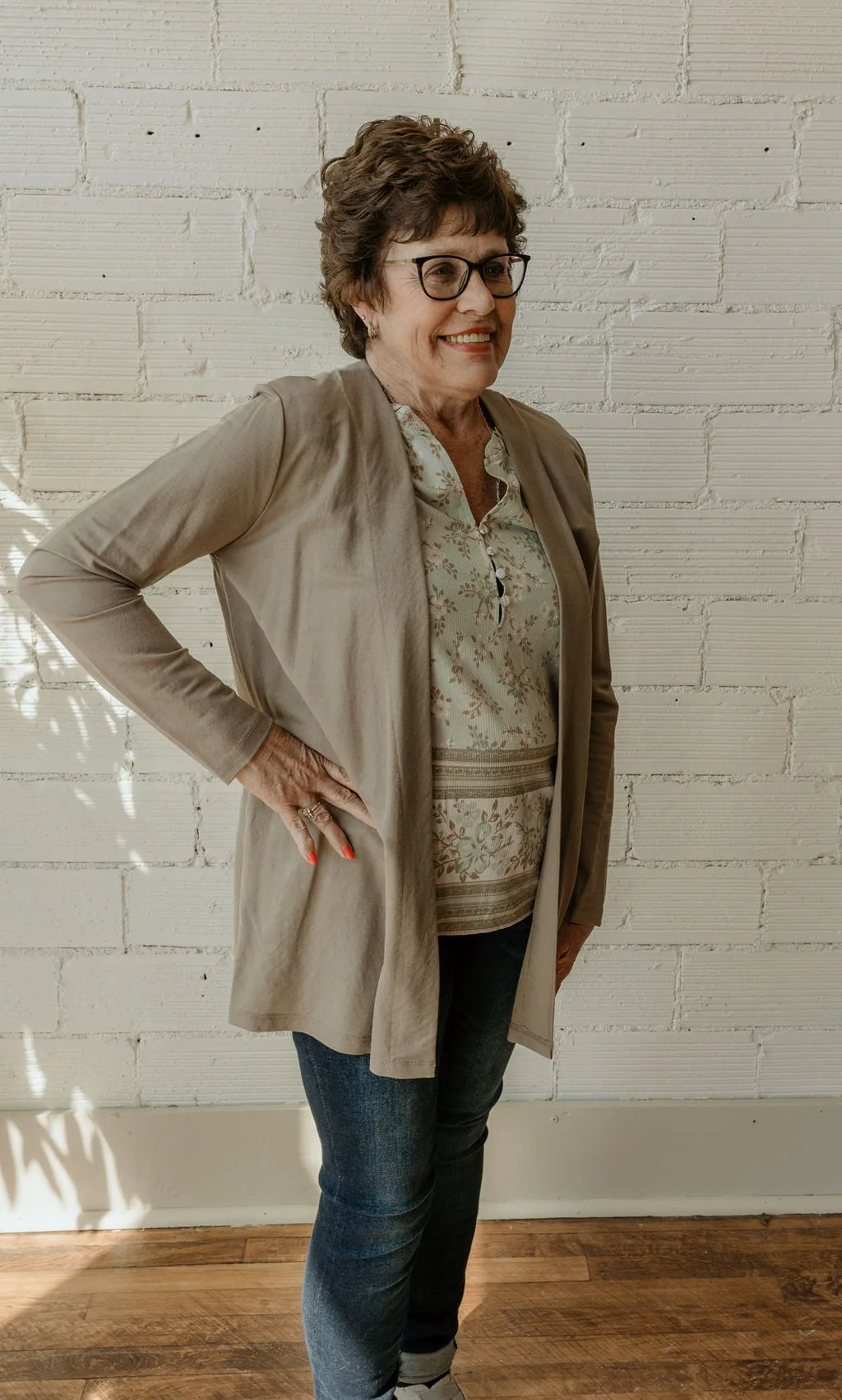 SHILOH TAUPE THIN CARDIGAN