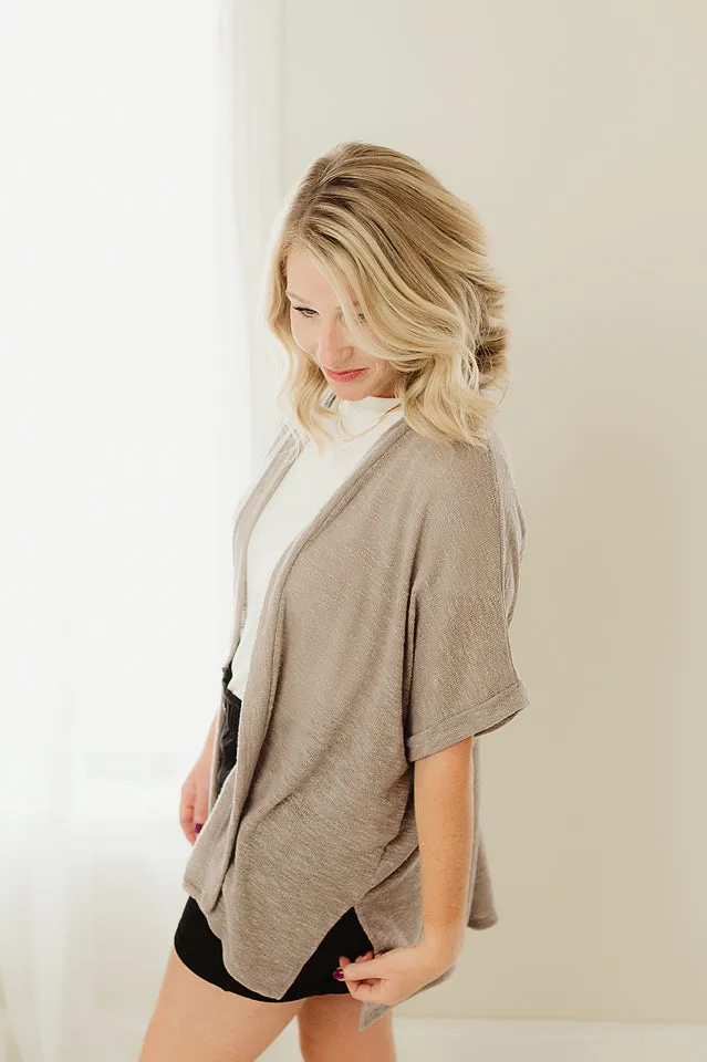 Short Sleeve Slub Cardigan