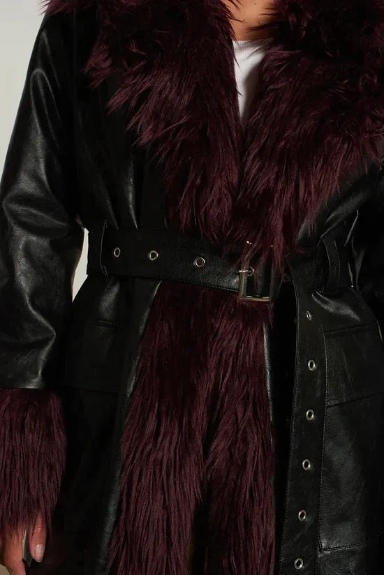 THE URSULA PU FAUX FUR COAT