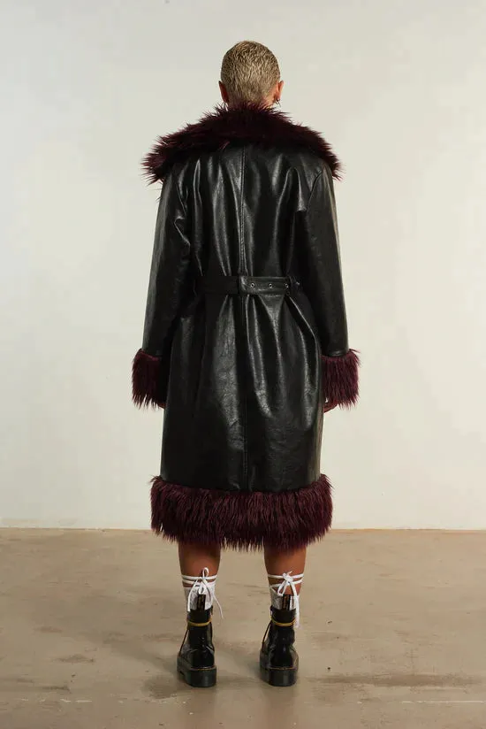 THE URSULA PU FAUX FUR COAT