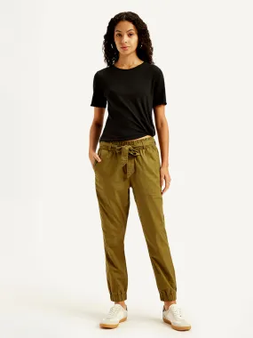 Women's High Rise Brown Regular Fit Joggers