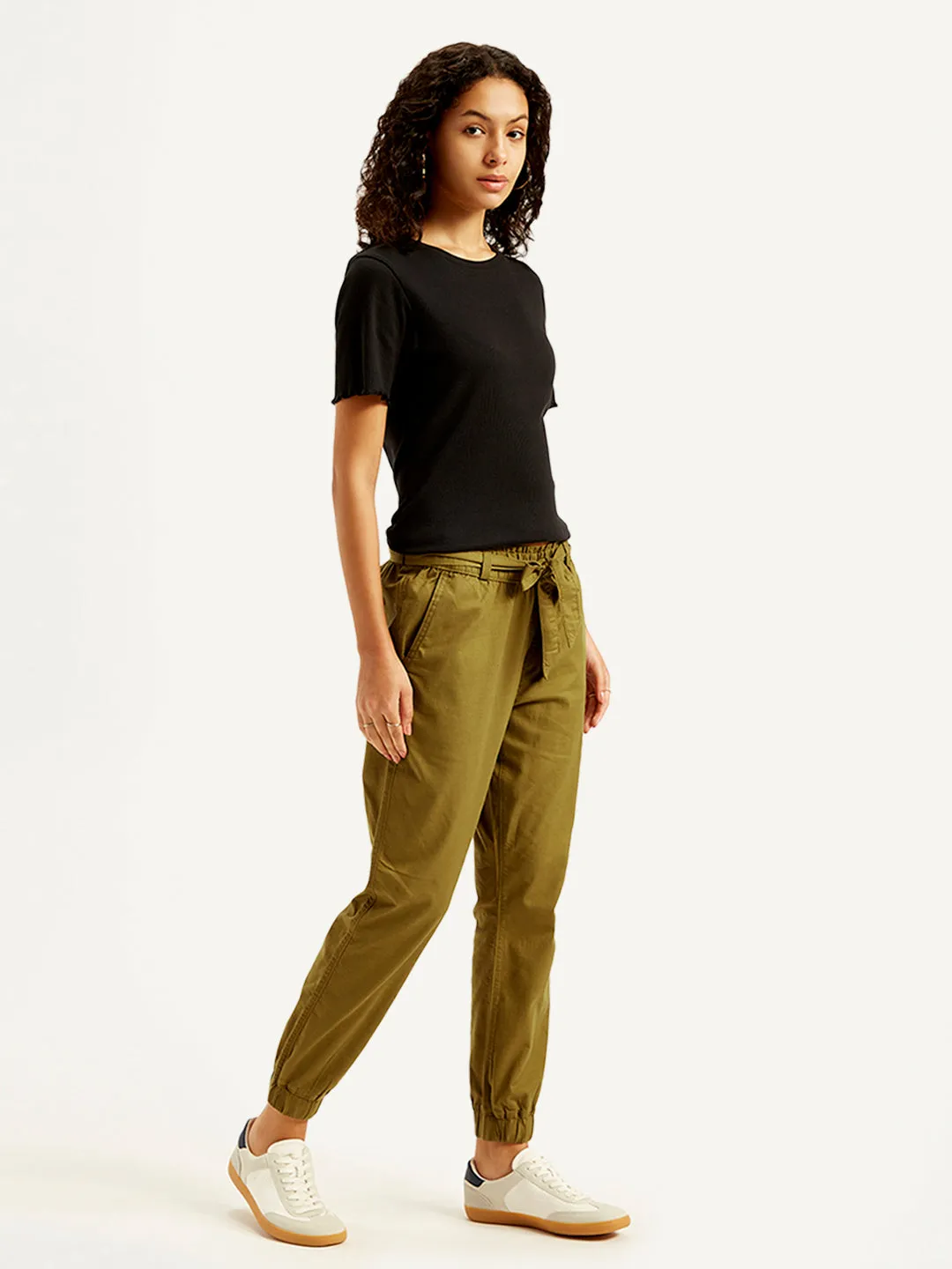 Women's High Rise Brown Regular Fit Joggers