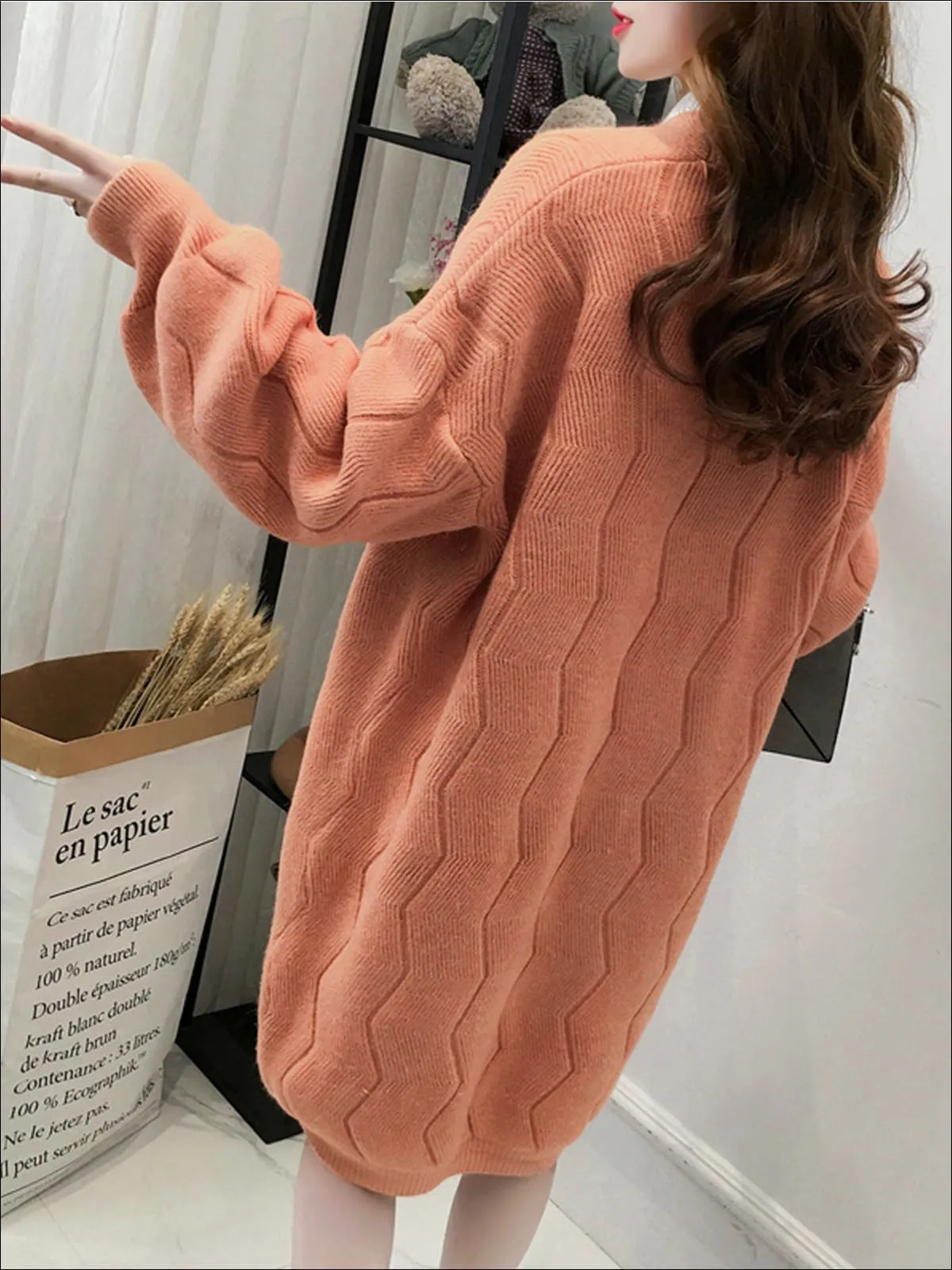 Women's Over-Sized Zig Zag Fall Cardigan ( 5 Color Options)