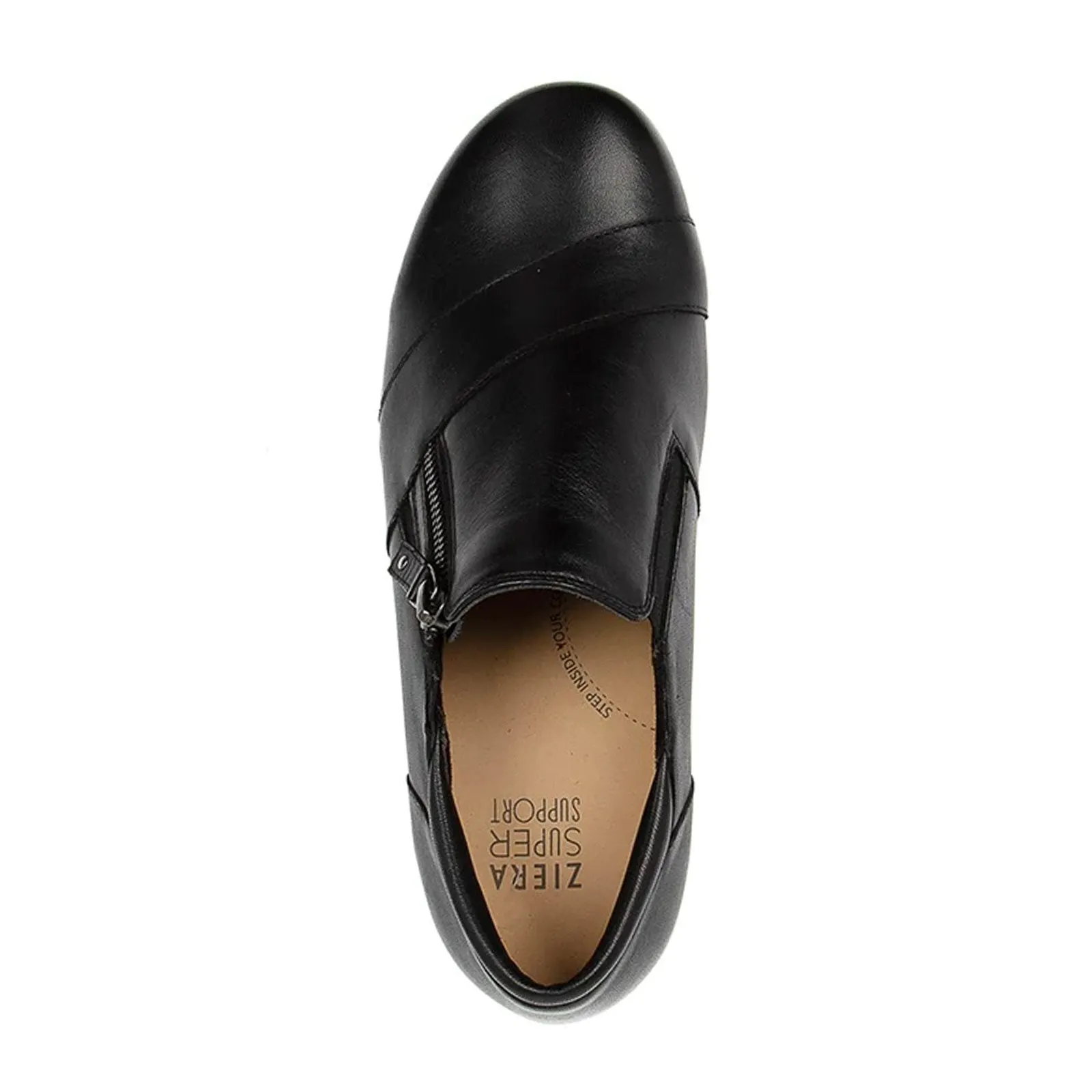 Ziera Sage Extra Wide Slip On (Women) - Black Leather